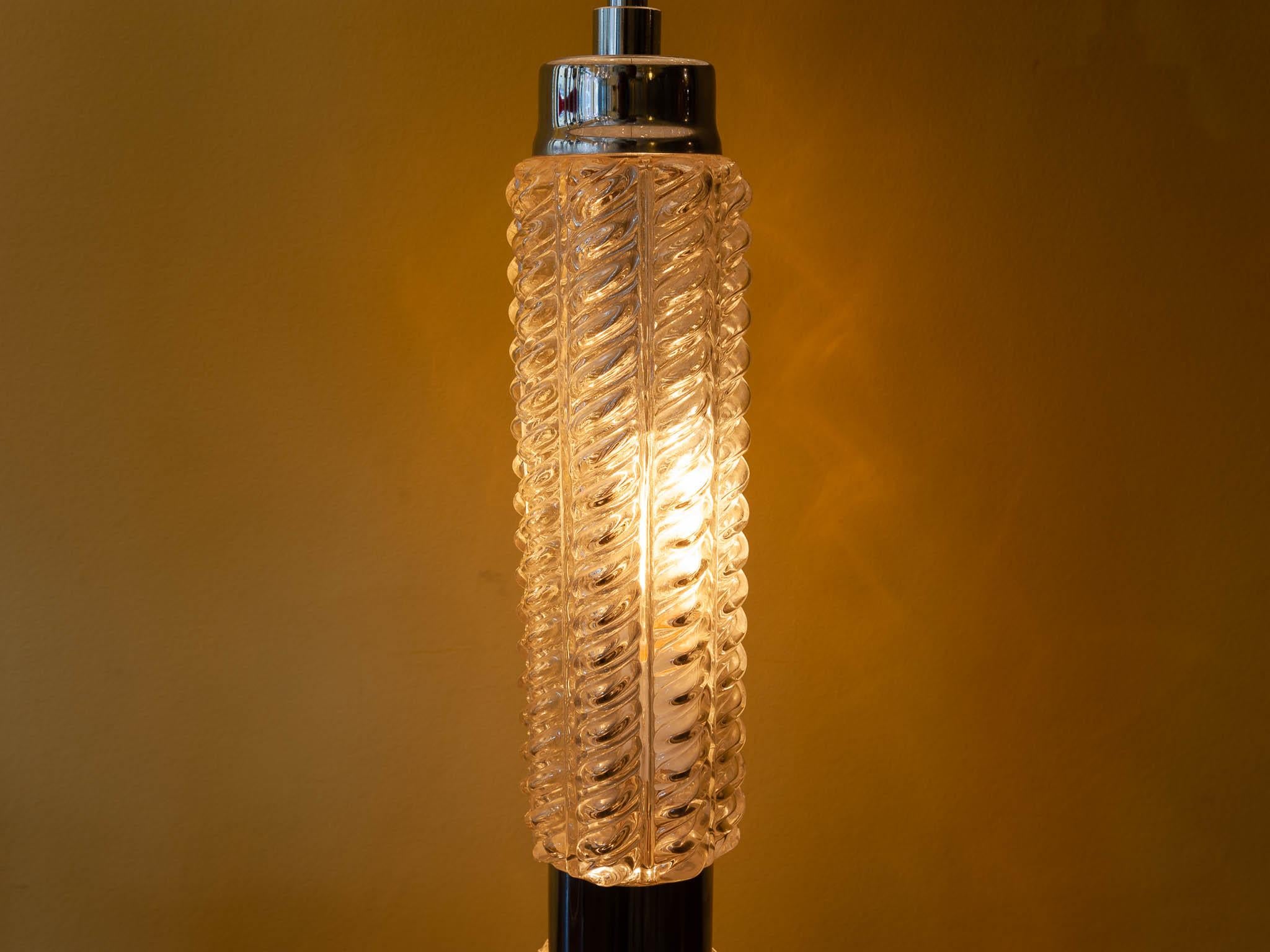 20th Century 1970s Richard Essig Large Table Lamp with an Illuminated Glass Base