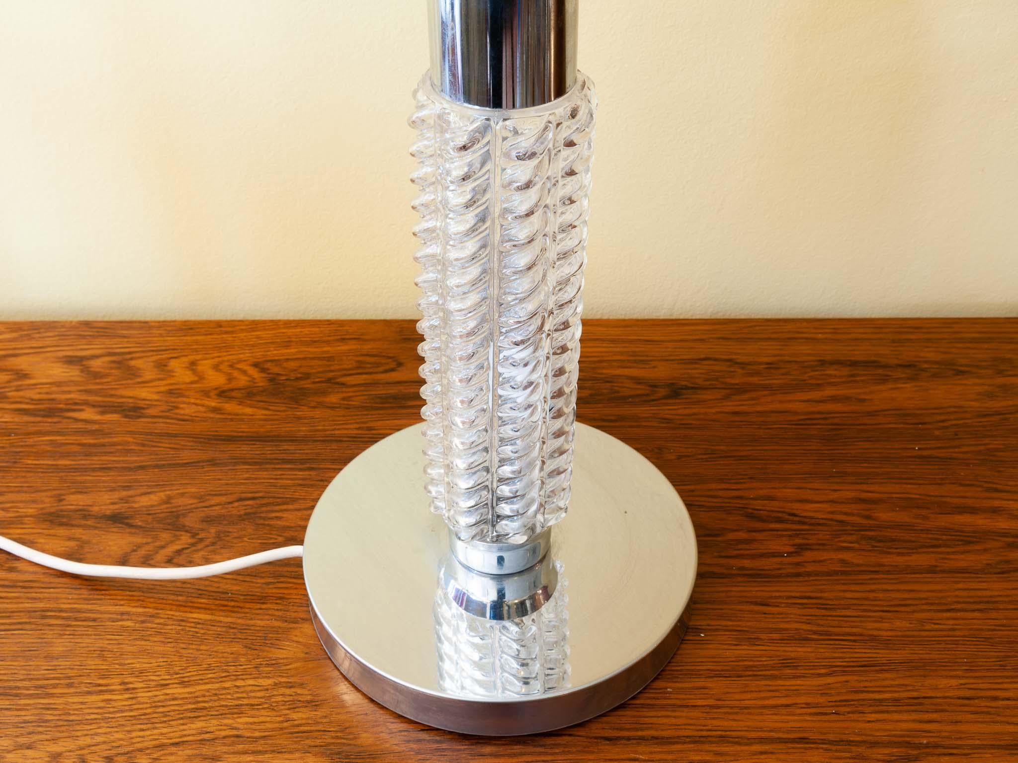 1970s Richard Essig Large Table Lamp with an Illuminated Glass Base 1