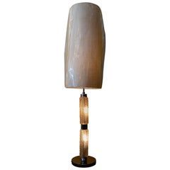 1970s Richard Essig Large Table Lamp with an Illuminated Glass Base