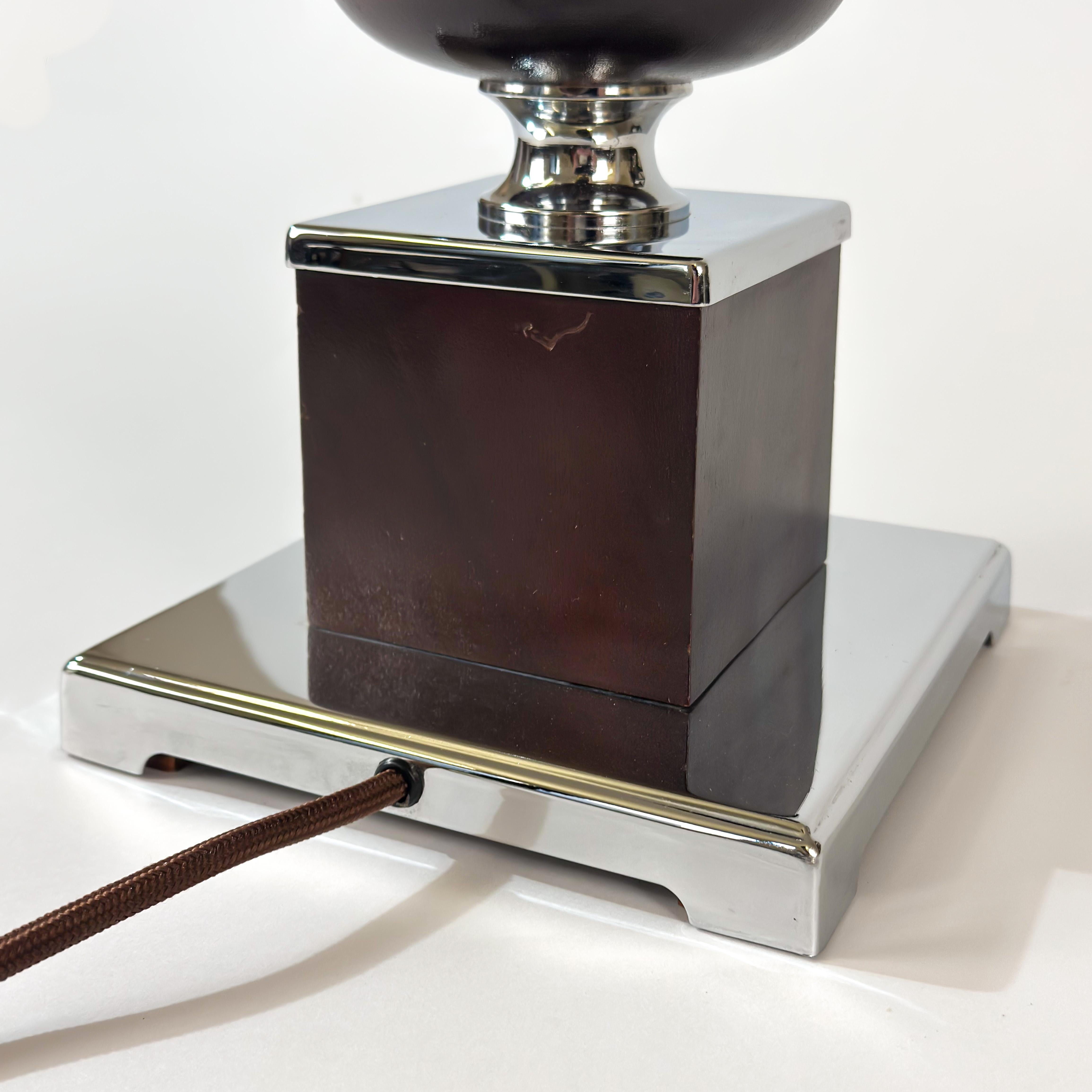Moderne Tischlampe aus Chrom und Palisanderholz von Richard Essig aus der Mitte des Jahrhunderts, ca. 1970er Jahre (Deutsch) im Angebot