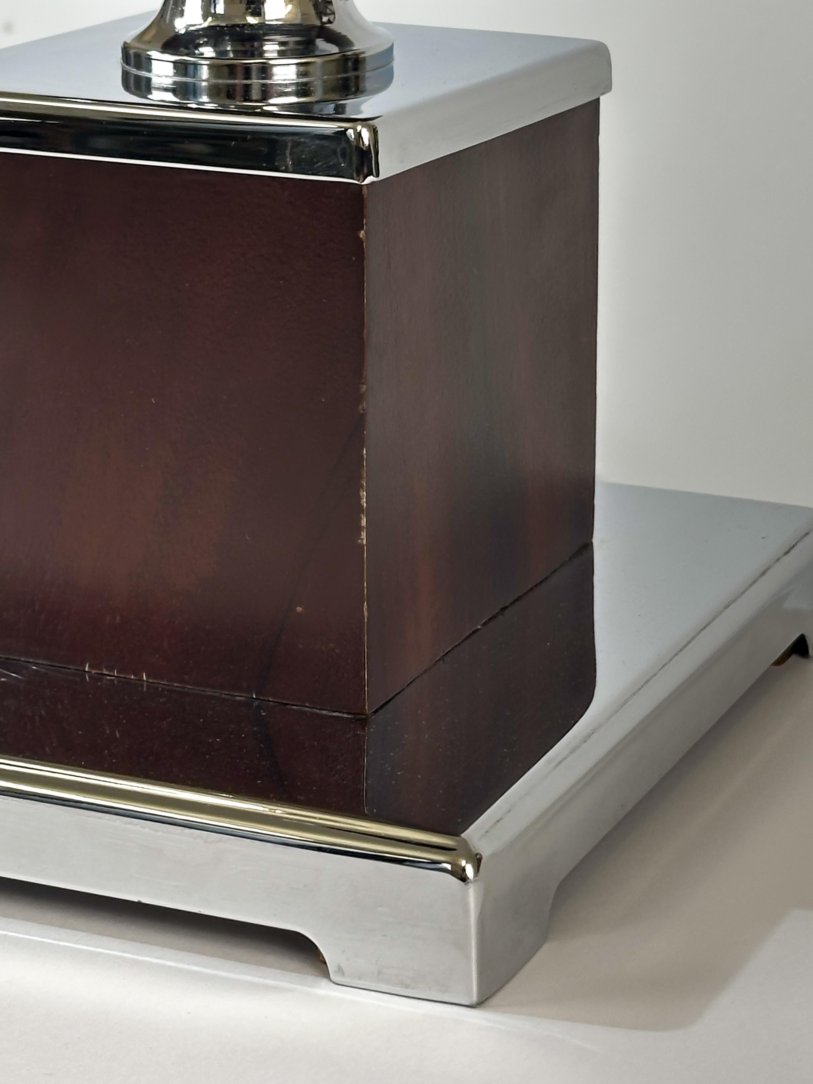 Moderne Tischlampe aus Chrom und Palisanderholz von Richard Essig aus der Mitte des Jahrhunderts, ca. 1970er Jahre (Ende des 20. Jahrhunderts) im Angebot