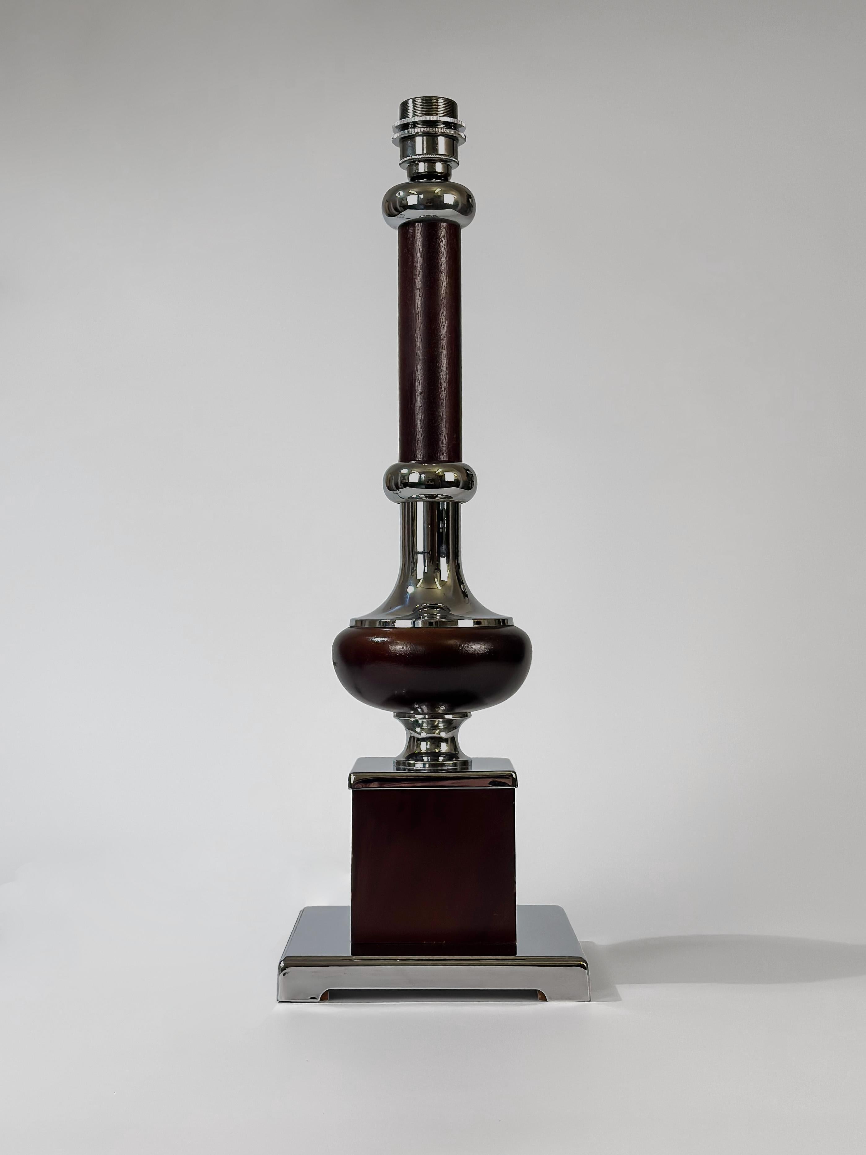 Moderne Tischlampe aus Chrom und Palisanderholz von Richard Essig aus der Mitte des Jahrhunderts, ca. 1970er Jahre im Angebot 1