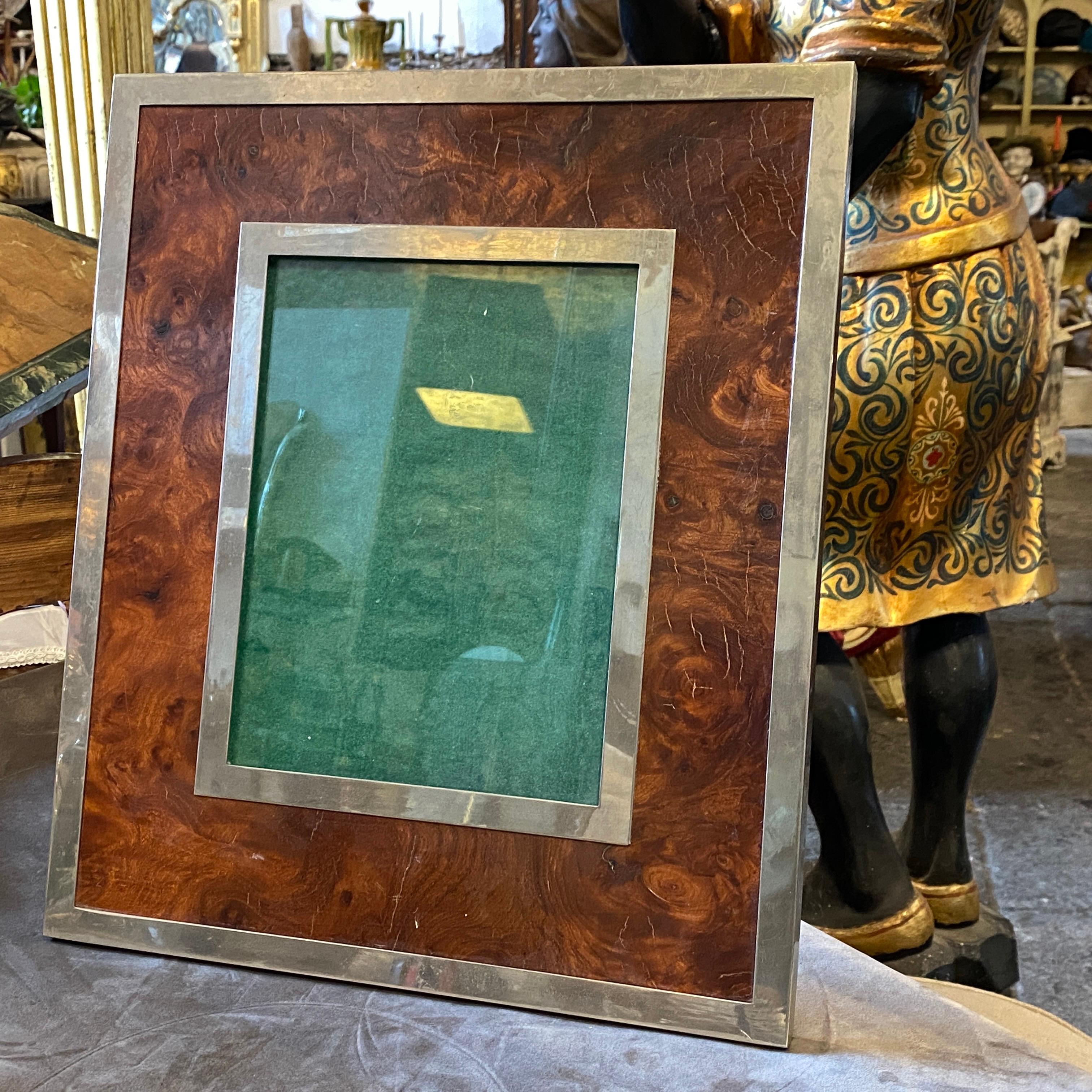 A stylish table frame made in Italy in the Seventies, it's labeled Richard GInori. Metal and wood are in good conditions.