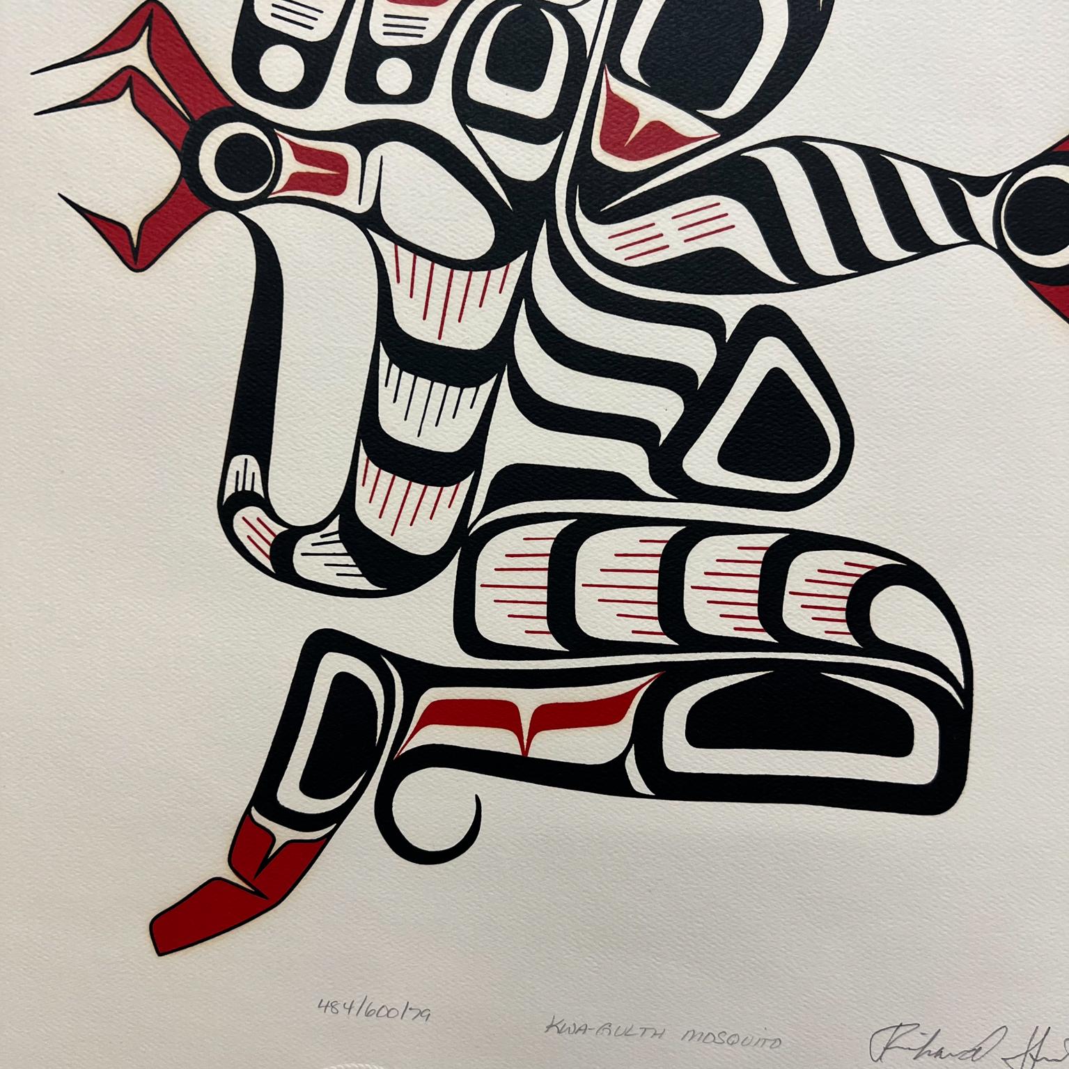 Paper 1970s Richard Hunt Kwa Gulth Mosquito Northwest Art Print Signed Limited For Sale