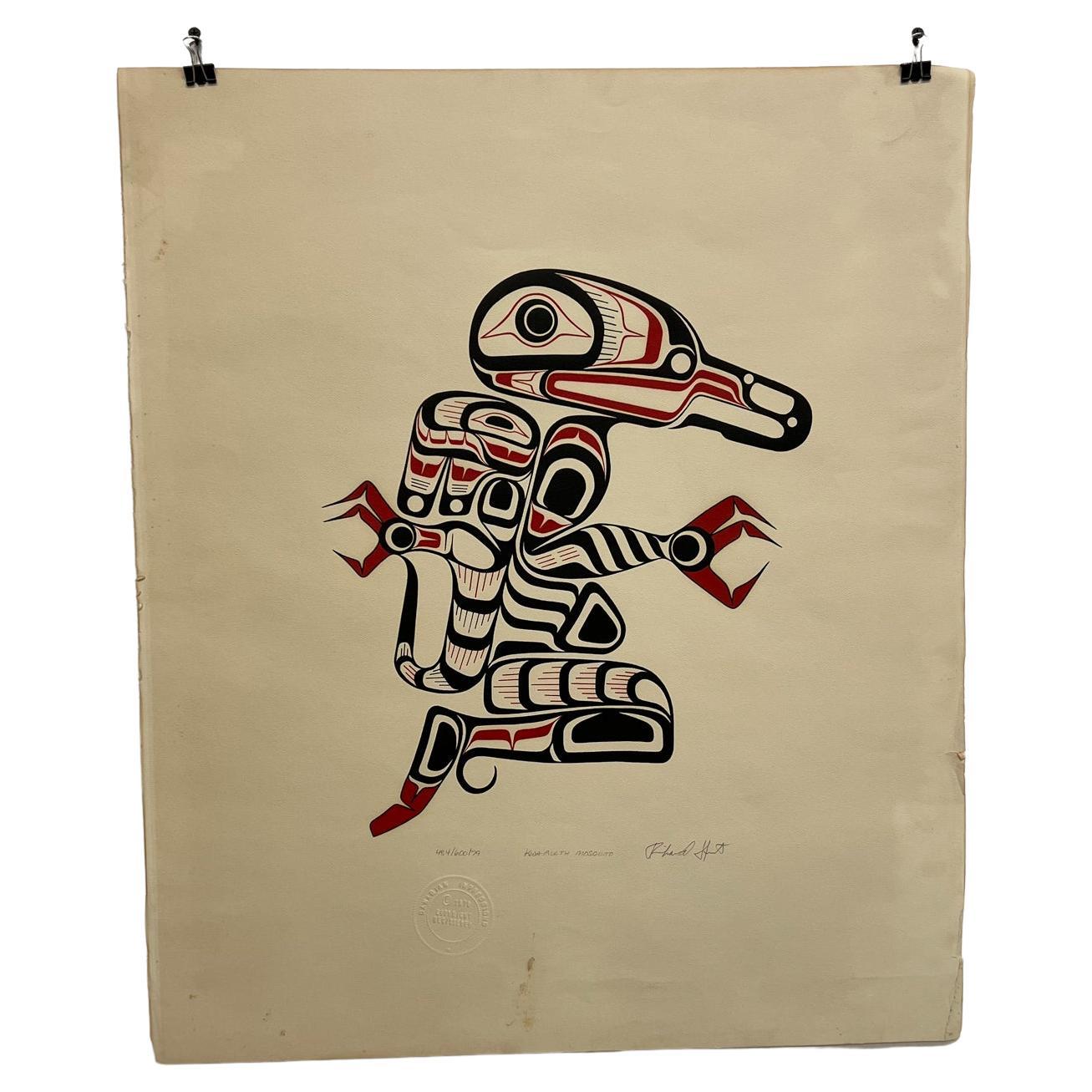 1970s Richard Hunt Kwa Gulth Mosquito Northwest Art Print Signed Limited