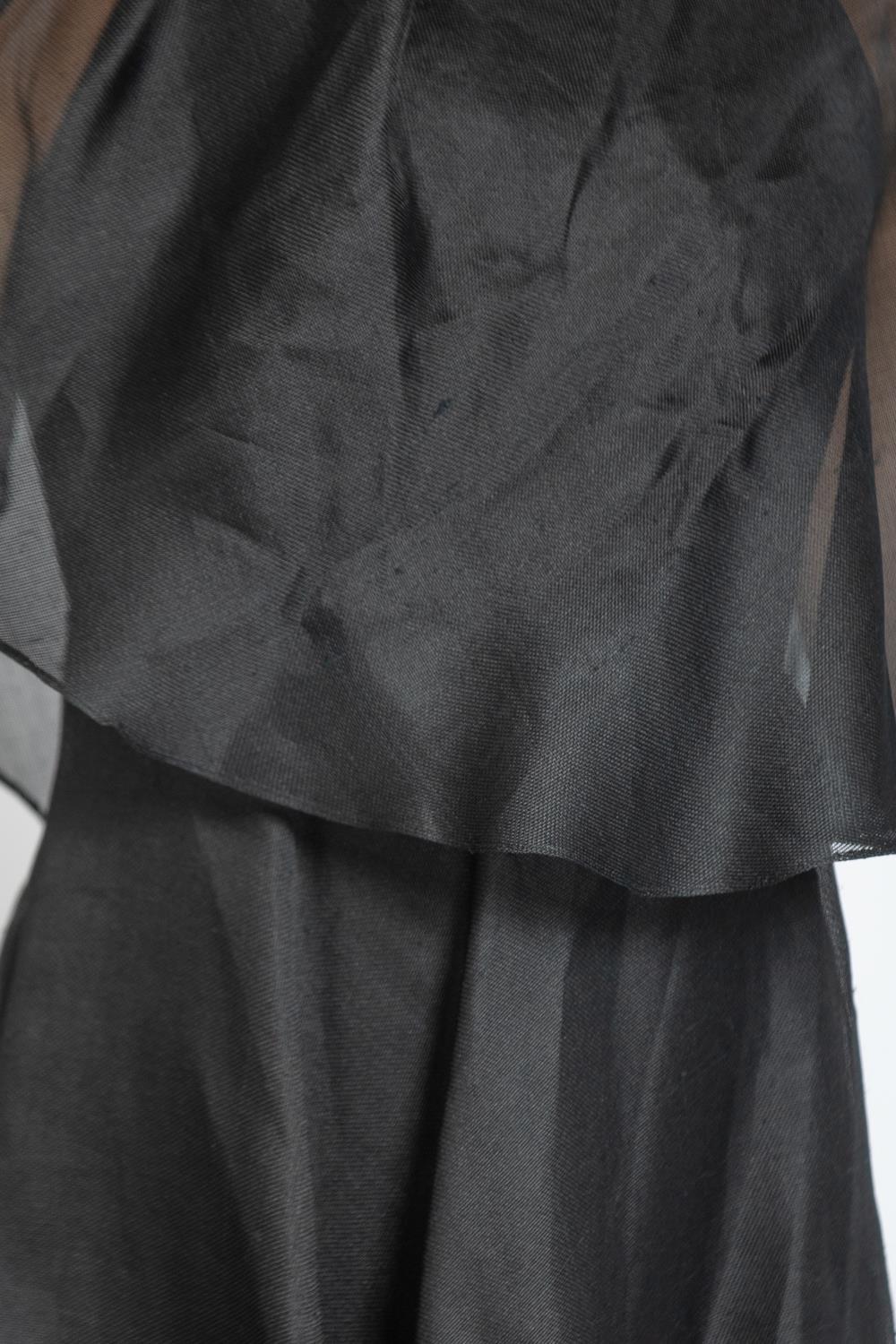 1970S Richilene Black Silk Gazar Gown For Sale 4