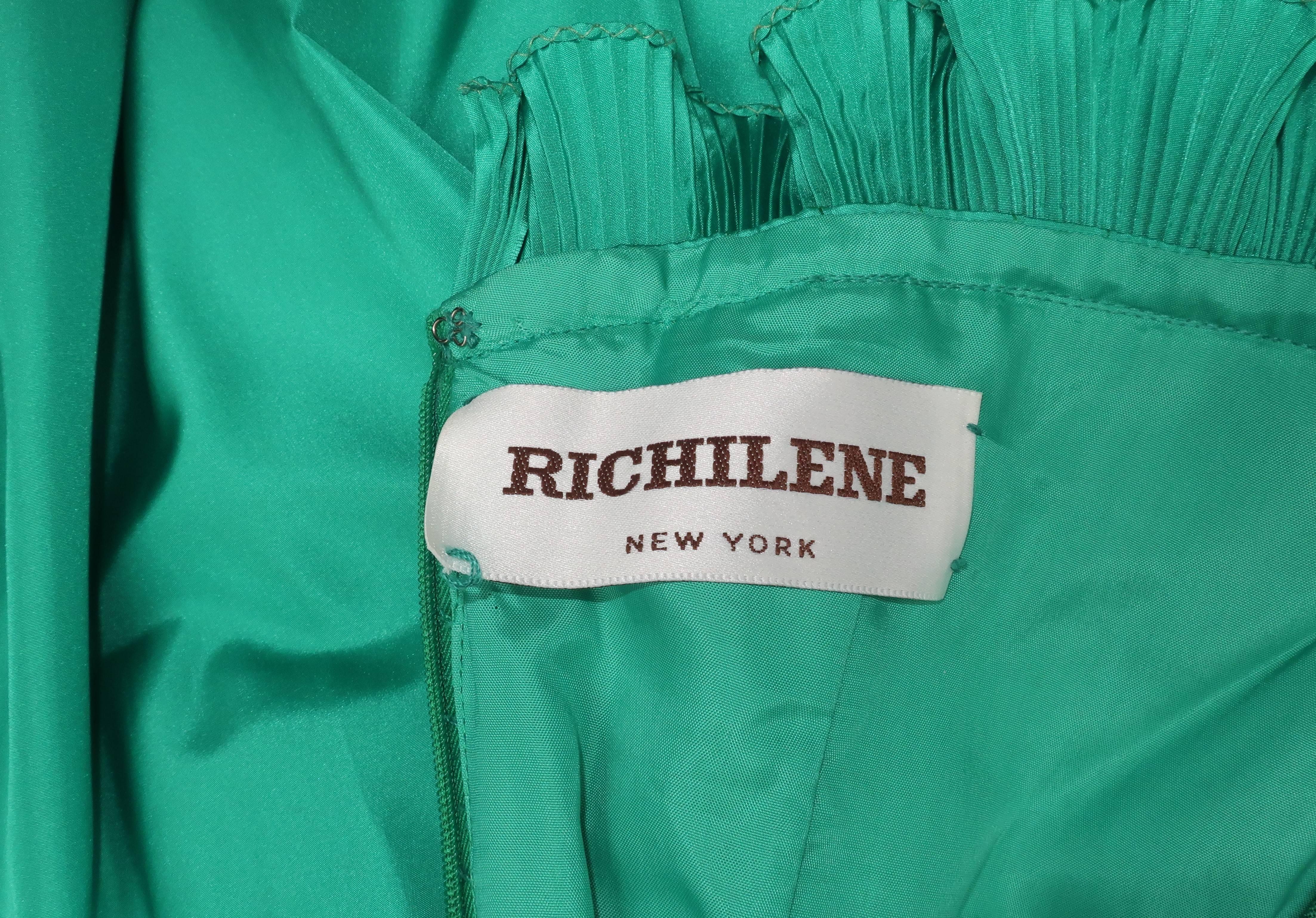Richilene Green Taffeta Strapless Evening Dress, 1970’s 3