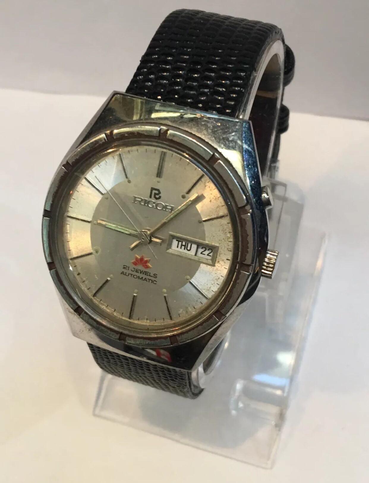 Women's or Men's 1970s Ricoh Vintage Automatic Wristwatch For Sale