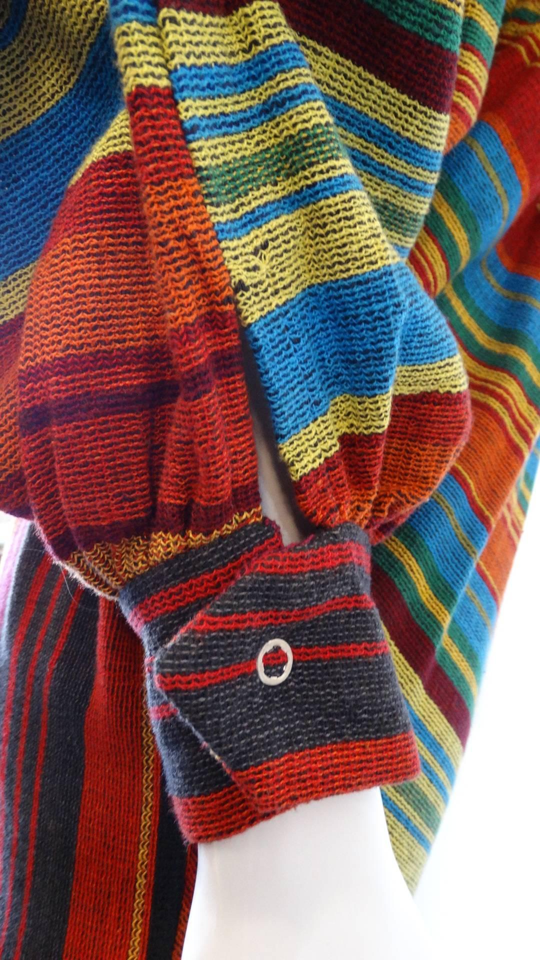 Rikma Rainbow Stripe Hooded Zip Up Dress, 1970s  5