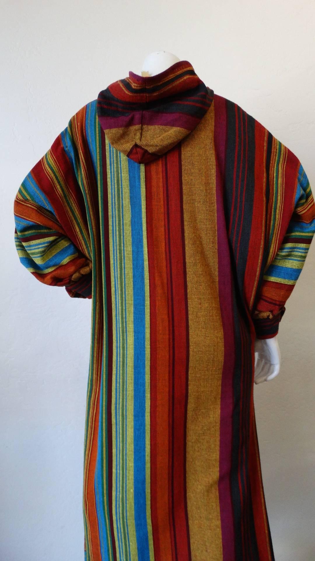 Rikma Rainbow Stripe Hooded Zip Up Dress, 1970s  7