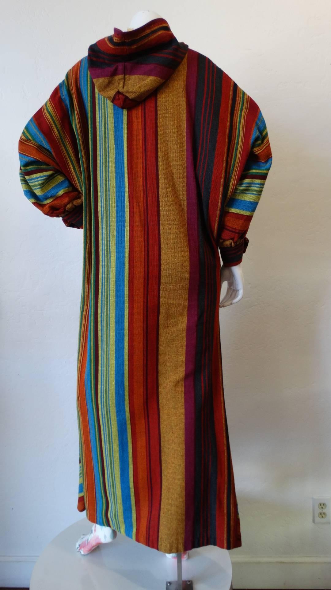 Rikma Rainbow Stripe Hooded Zip Up Dress, 1970s  10