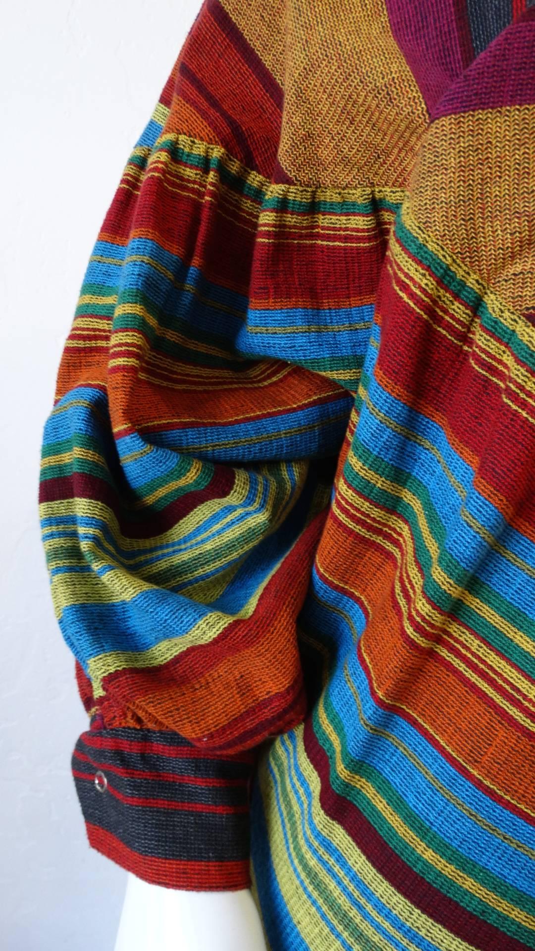 Rikma Rainbow Stripe Hooded Zip Up Dress, 1970s  3