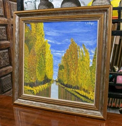 1970s River Landscape, Oil on Canvas, Signed A. Ortega