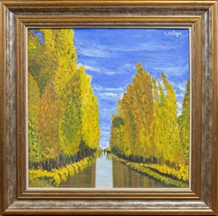1970s River Landscape, Oil on Canvas, Signed A. Ortega
