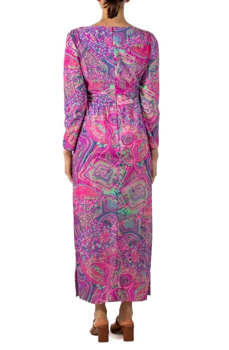 1970S ROBERT DAVID MORTON Poly/Nylon Tricot Jersey Dress For Sale 2