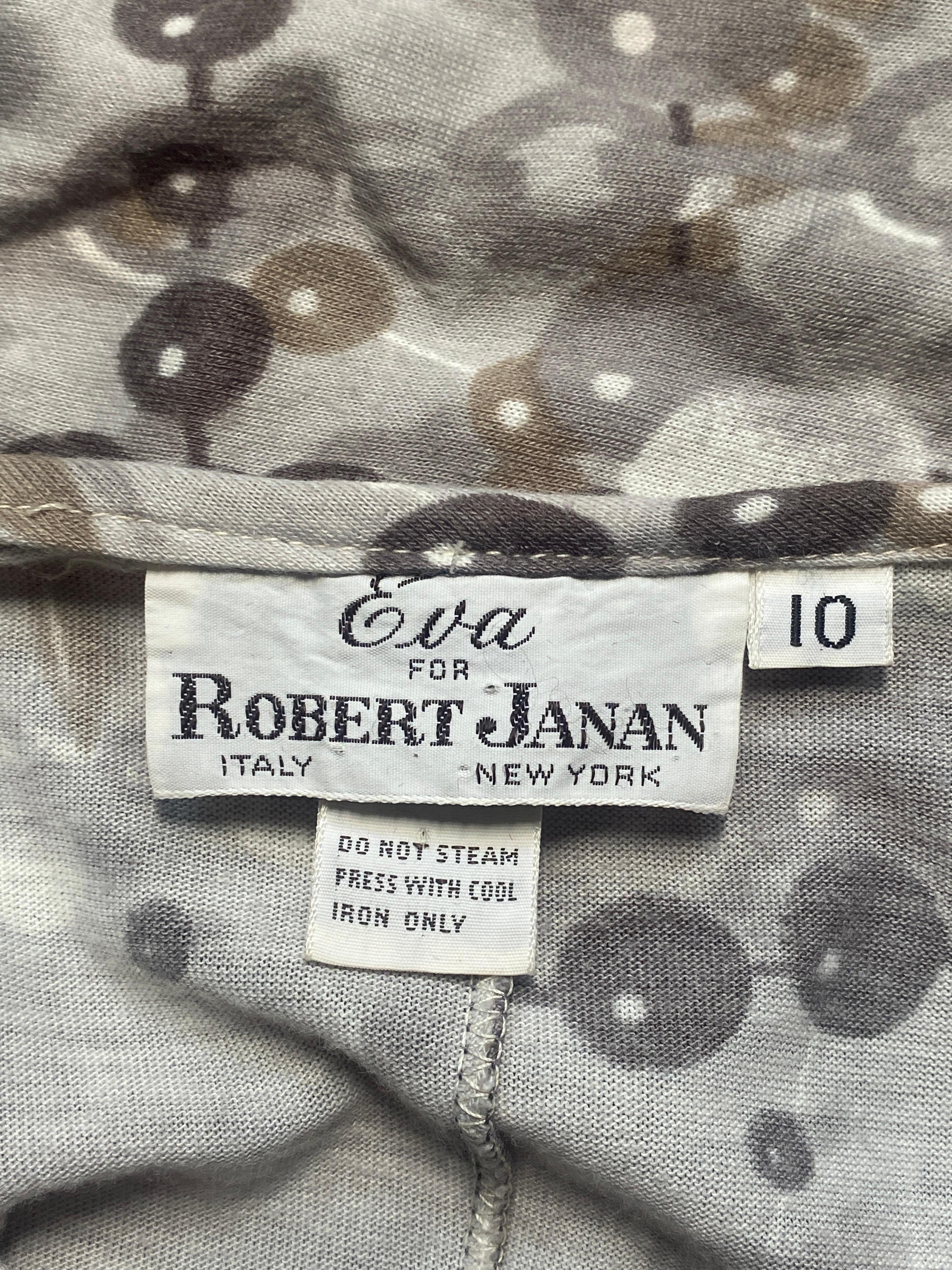 Robert Janan Graues Maxikleid mit Neuheitsdruck 1970er Jahre im Angebot 2