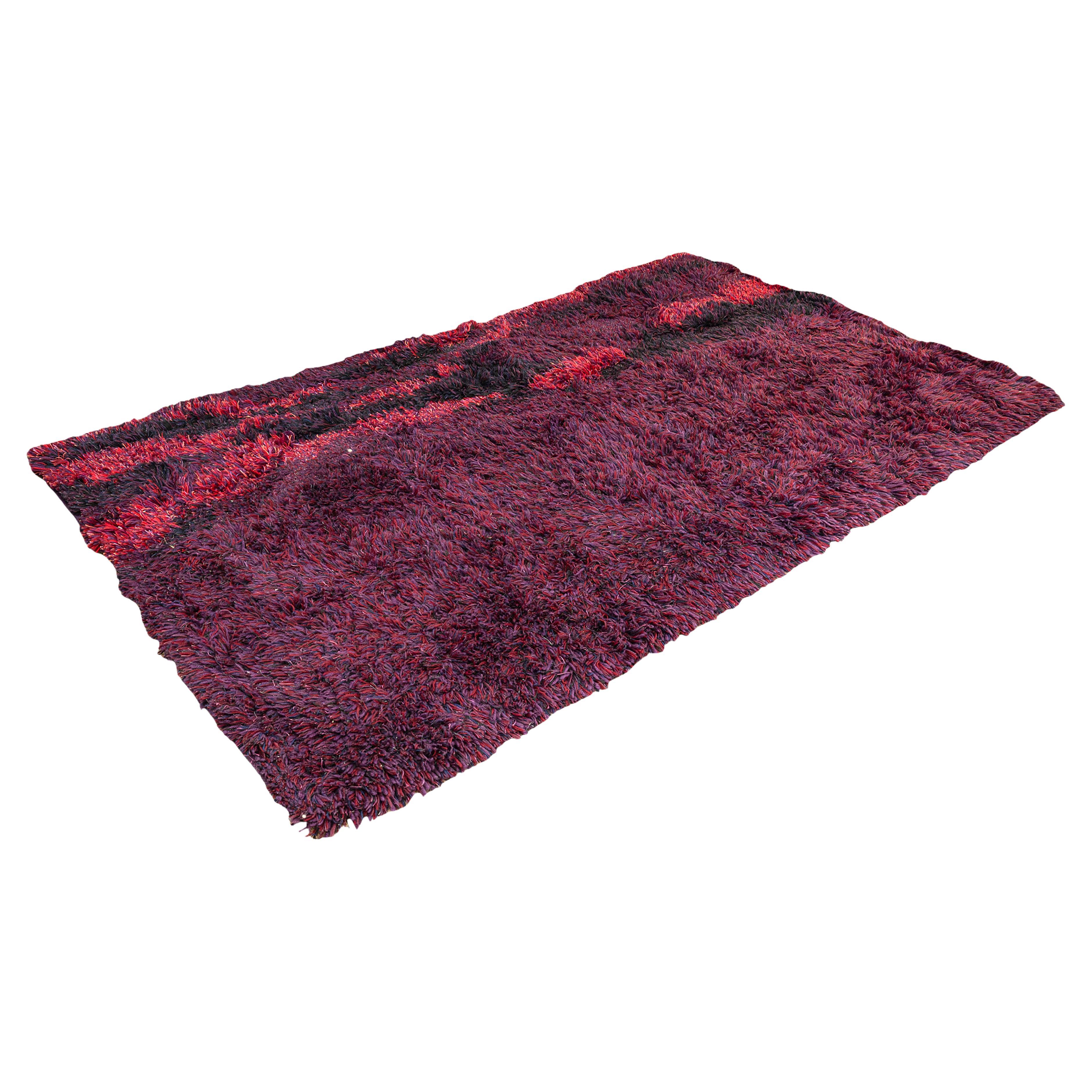 1970s Robert Thed Handwoven Wool Area Rug Wall Hanging 5.5' x 8.5' (Tapis de laine tissé à la main) en vente