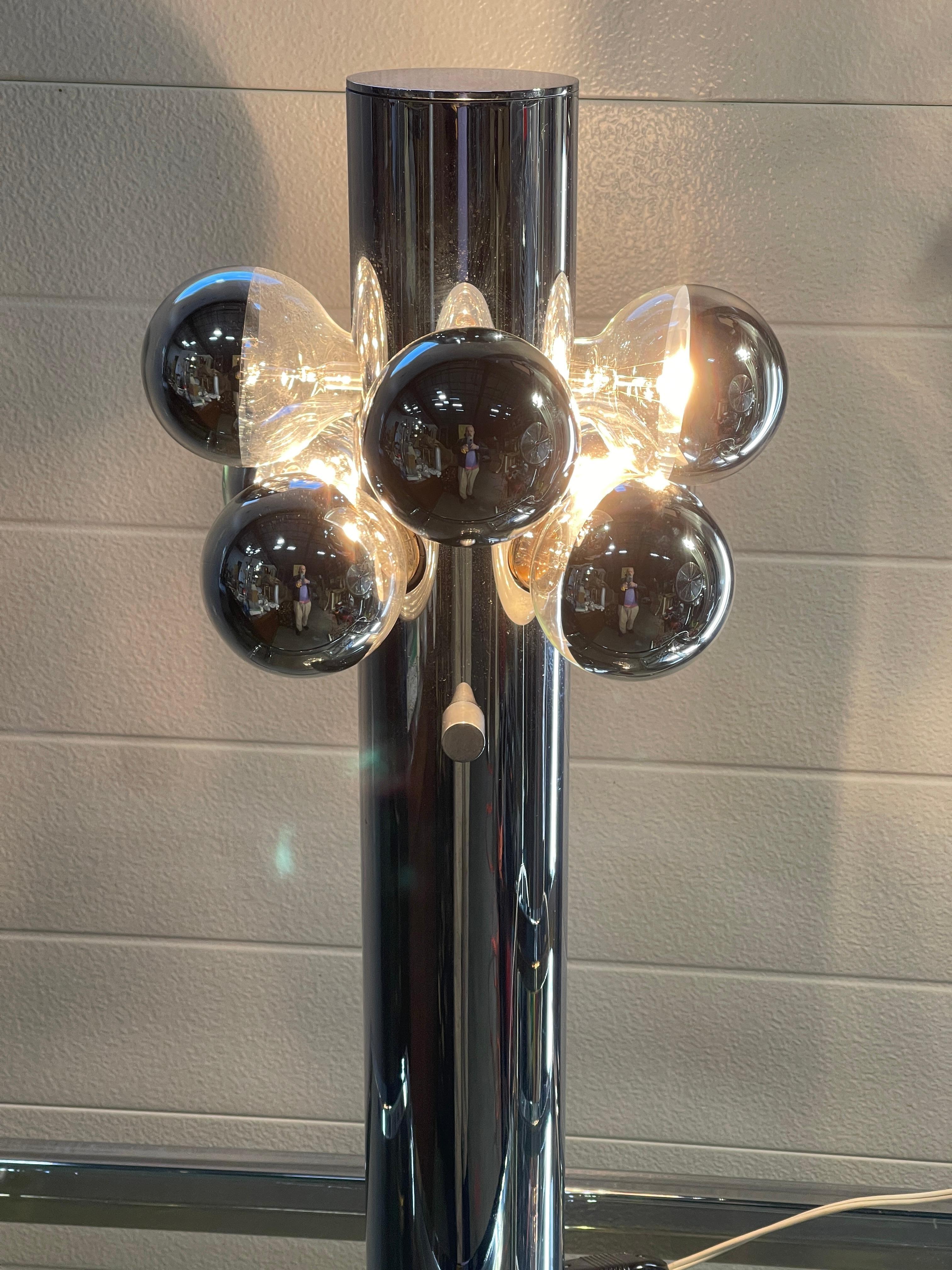 1970's Robert Sonneman Chrome Table Lamp For Sale 4