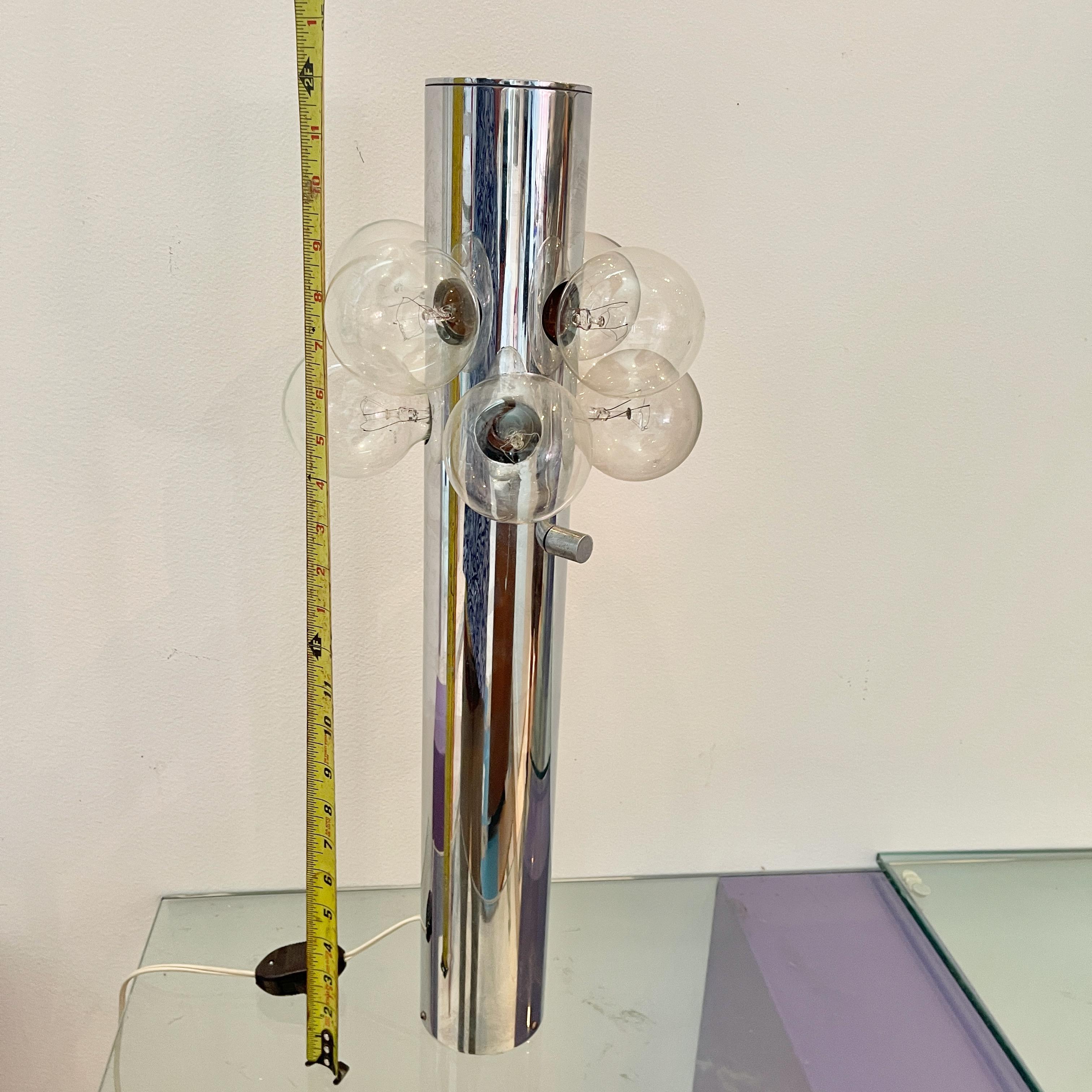 1970's Robert Sonneman Chrome Table Lamp For Sale 1