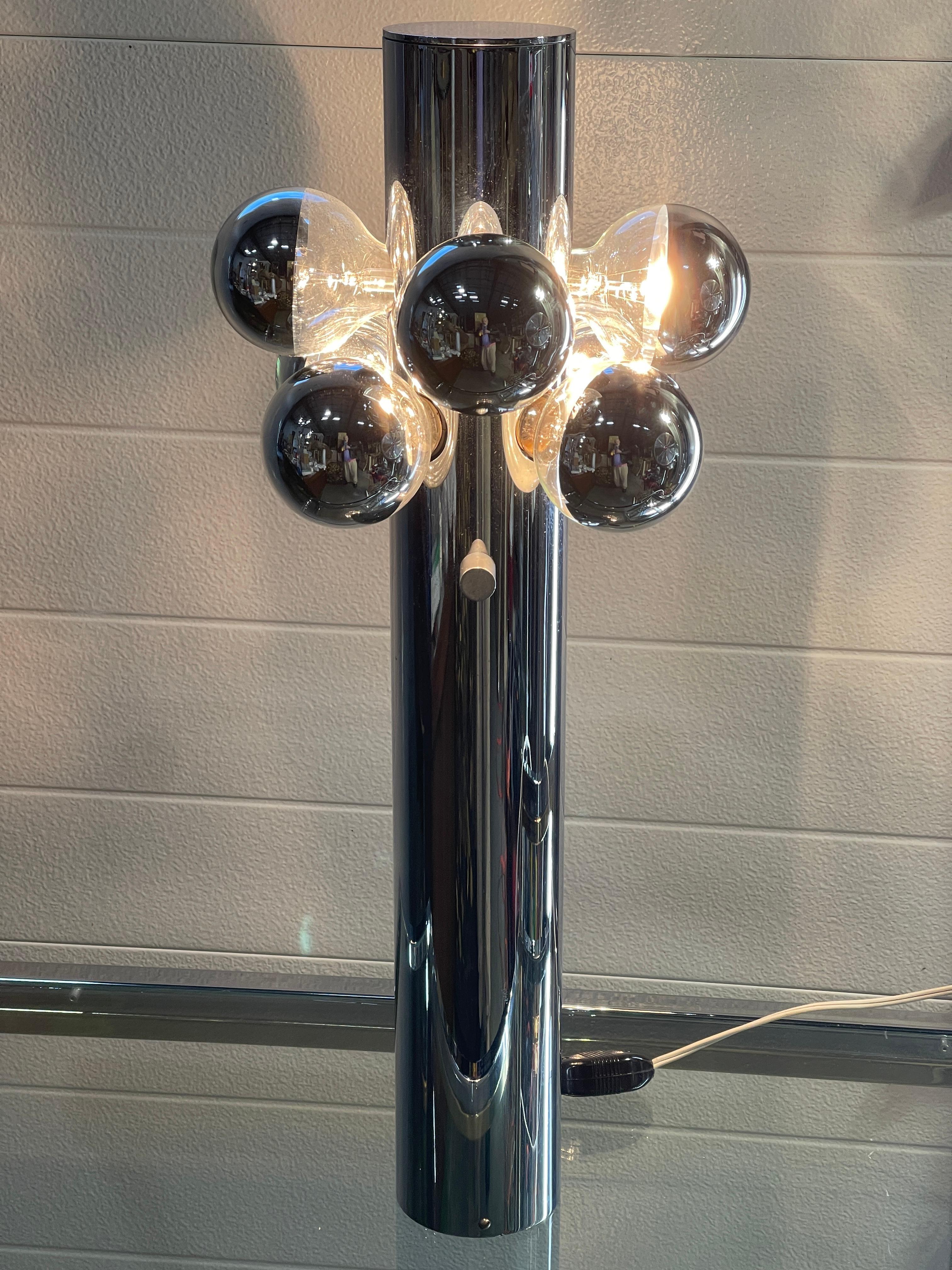 1970's Robert Sonneman Chrome Table Lamp For Sale 5