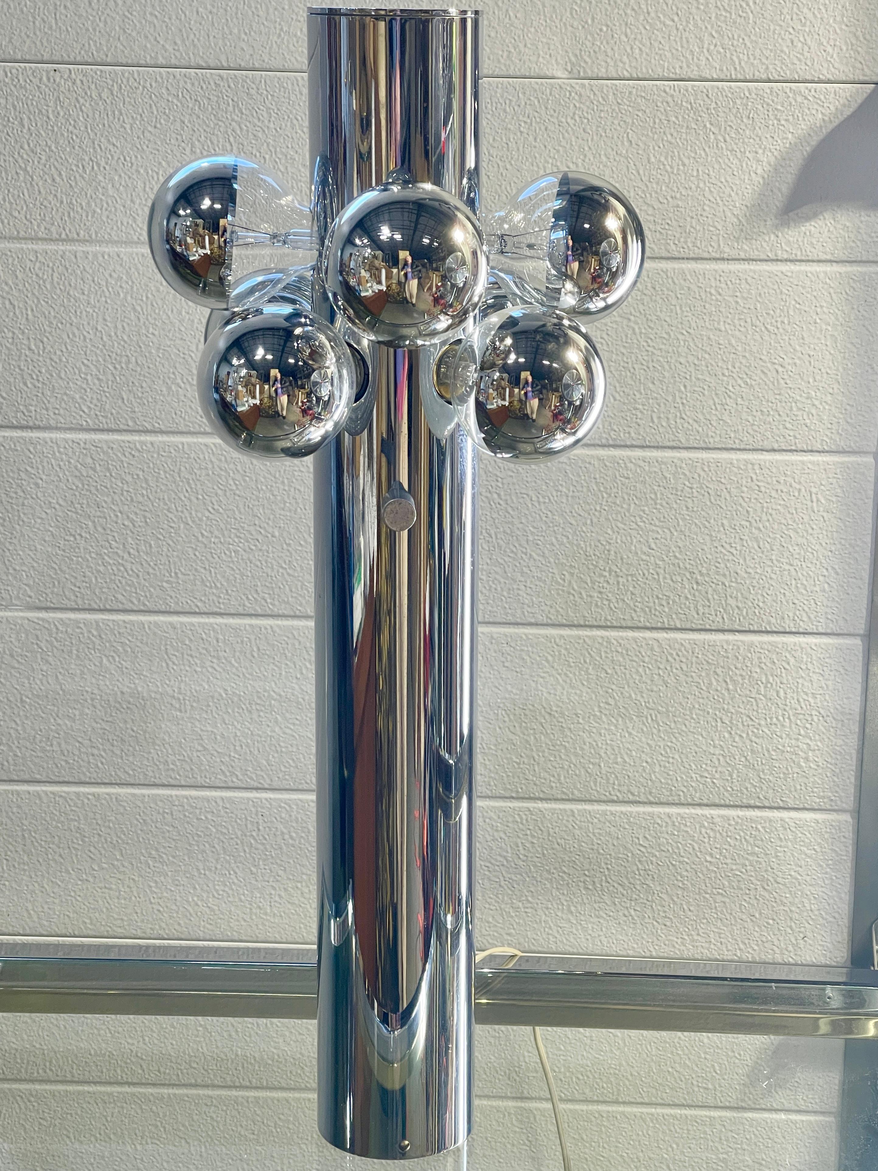 1970's Robert Sonneman Chrome Table Lamp For Sale 6