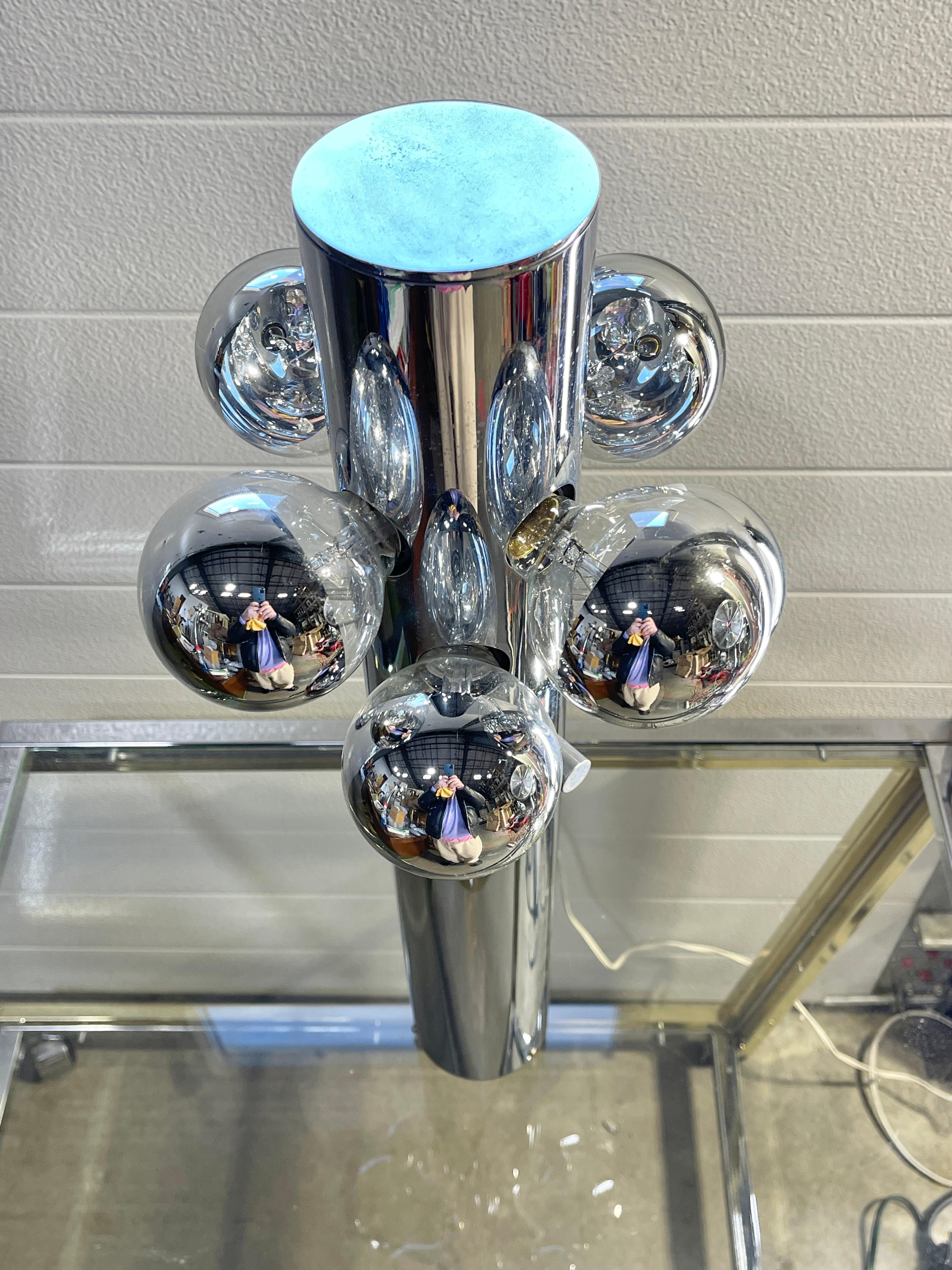1970's Robert Sonneman Chrome Table Lamp For Sale 7