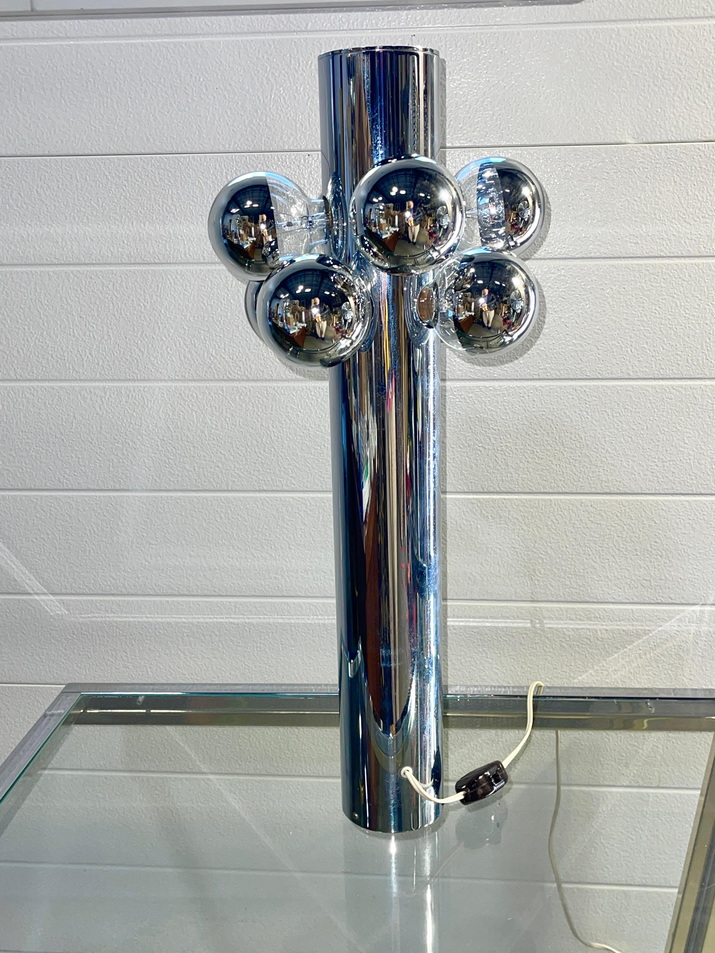 1970's Robert Sonneman Chrome Table Lamp For Sale 8