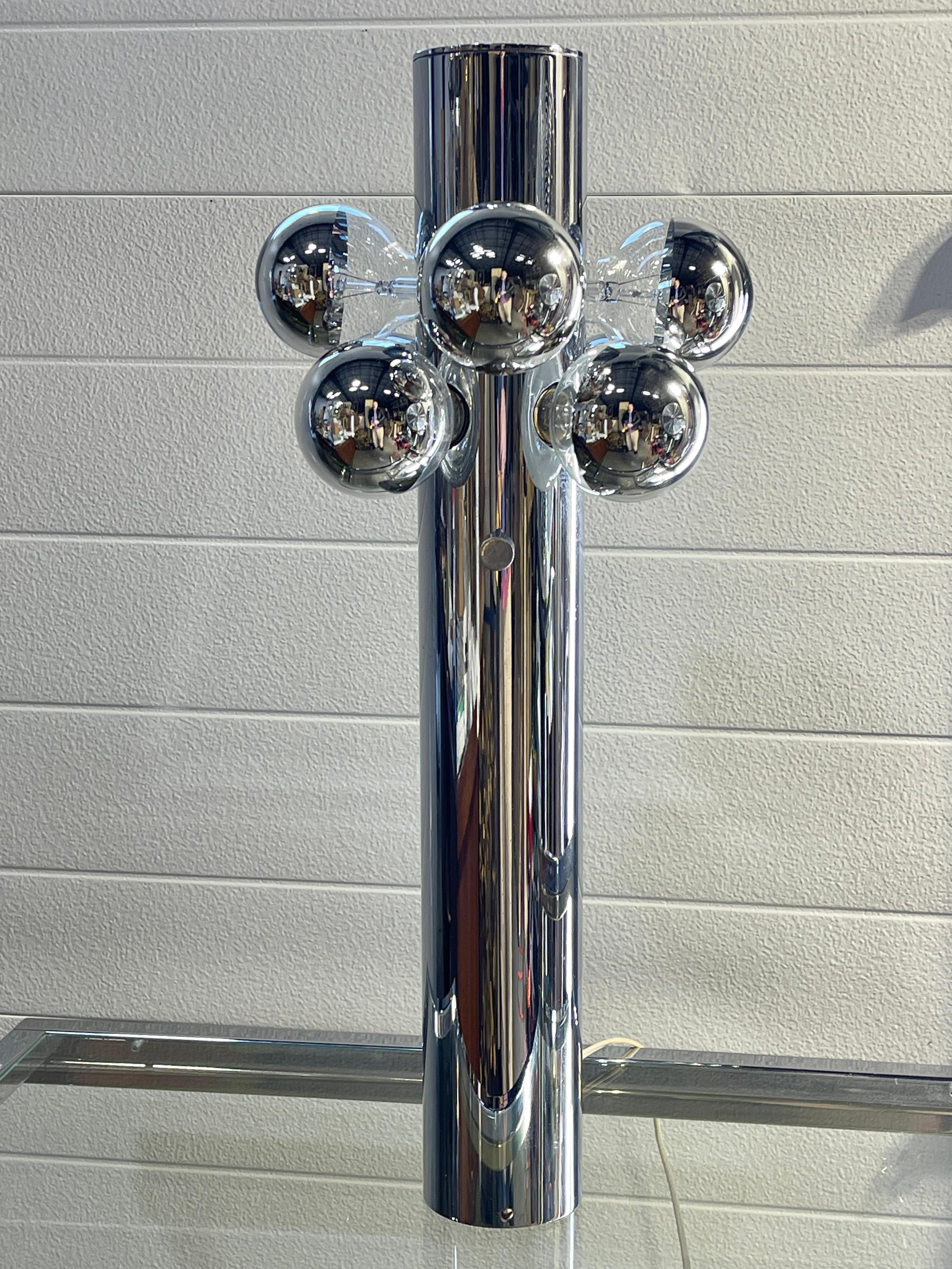 1970's Robert Sonneman Chrome Table Lamp For Sale 9