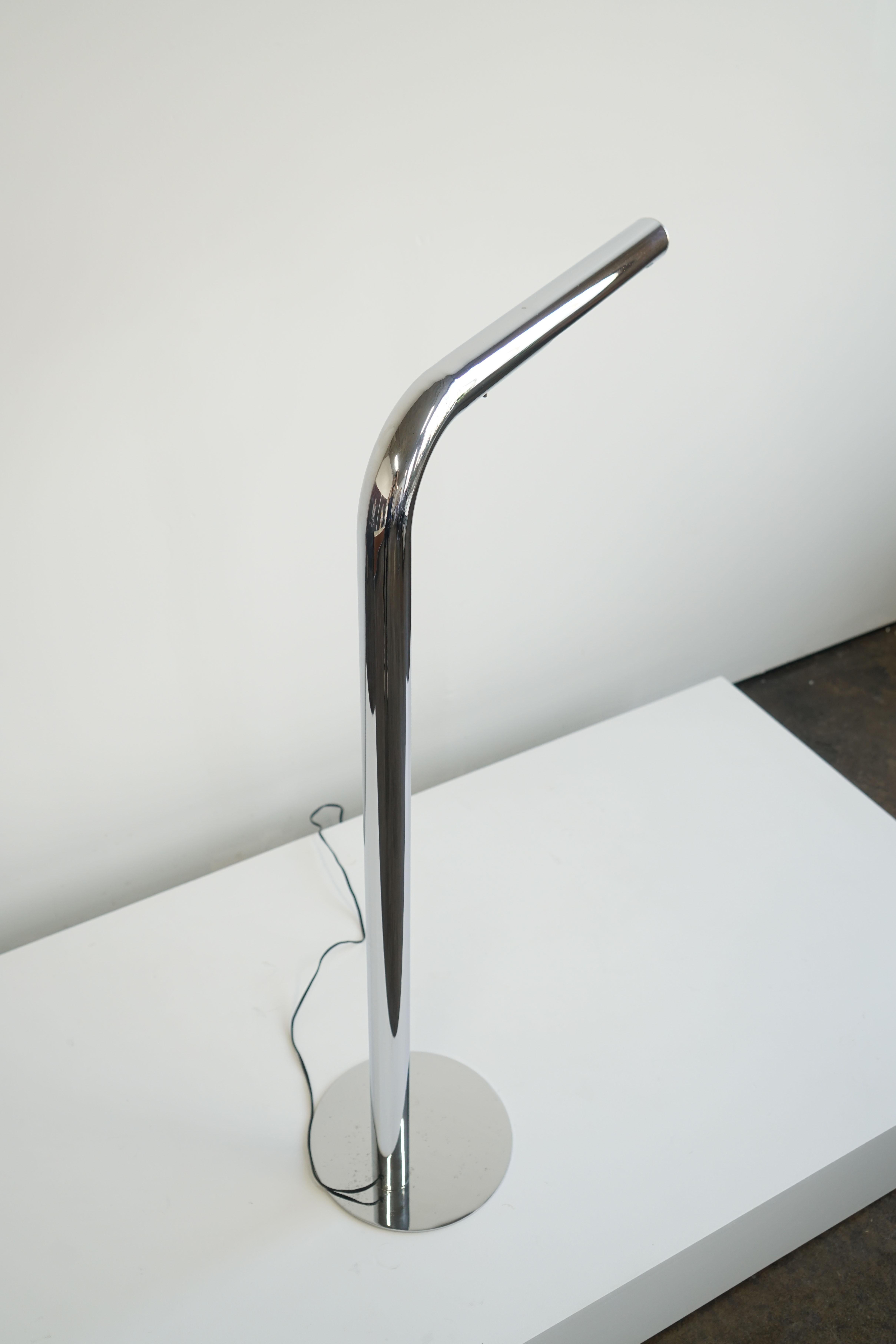 1970's, Robert Sonneman Chrome Tube Floor Lamp Reading Light For Sale 2