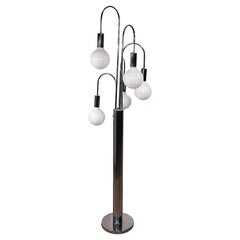 1970s Robert Sonneman Chrome Waterfall Floor Lamp