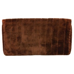 1970s Roberta di Camerino Brown Velvet Clutch