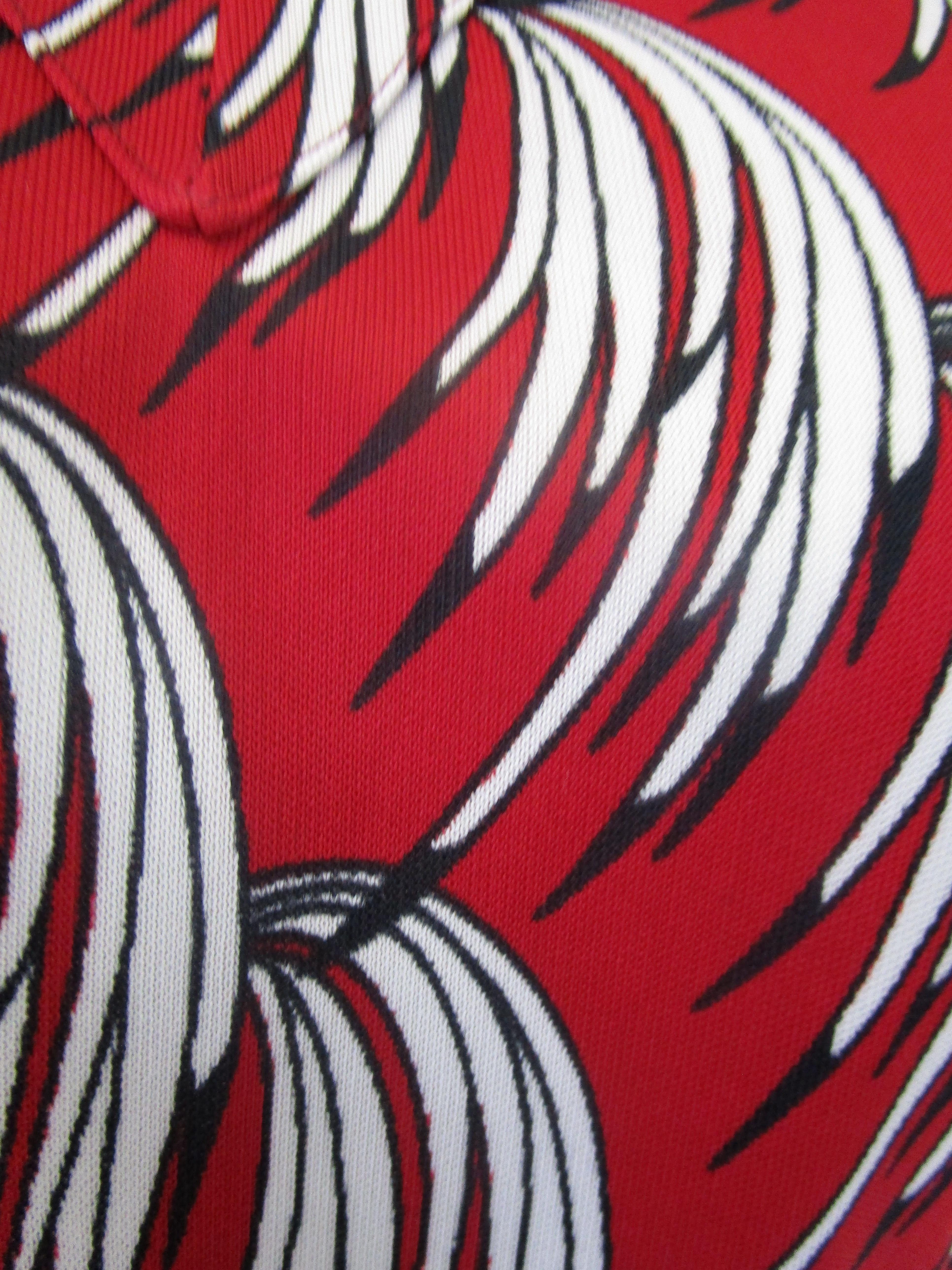 Black 1970s Roberta Di Camerino Red Printed Jersey Ensemble For Sale