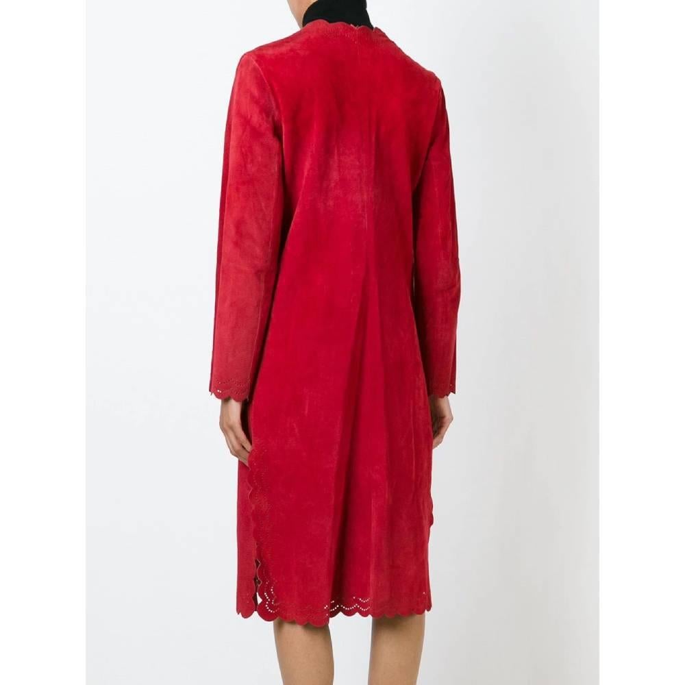 Women's 1970s Roberta di Camerino Red Suede Coat