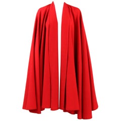 1970s Roberta di Camerino Red Wool Cape