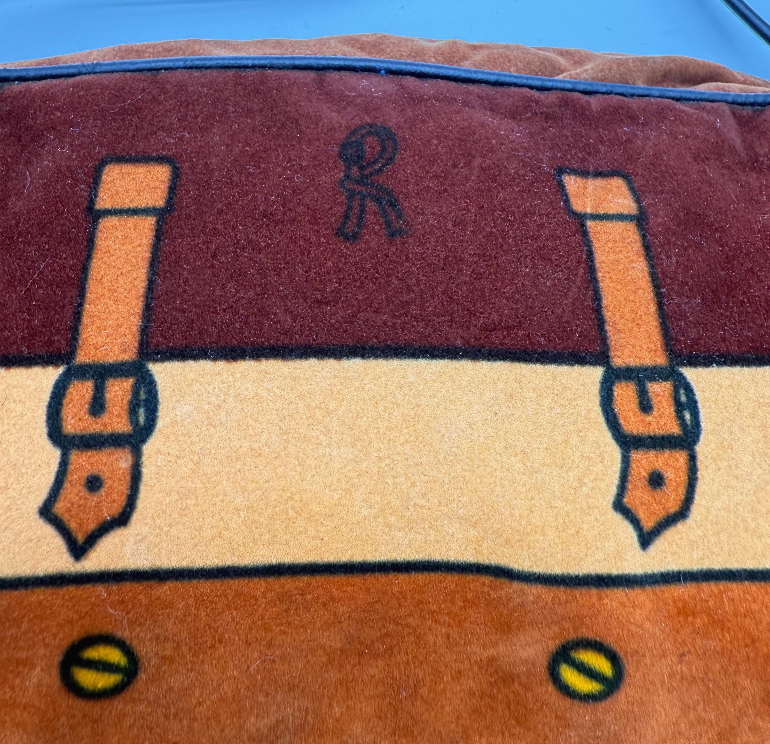 Bolso cruzado vintage de terciopelo marrón tostado Roberta Di Camerino Trompe l'Oeil de los años 70 Marrón en venta