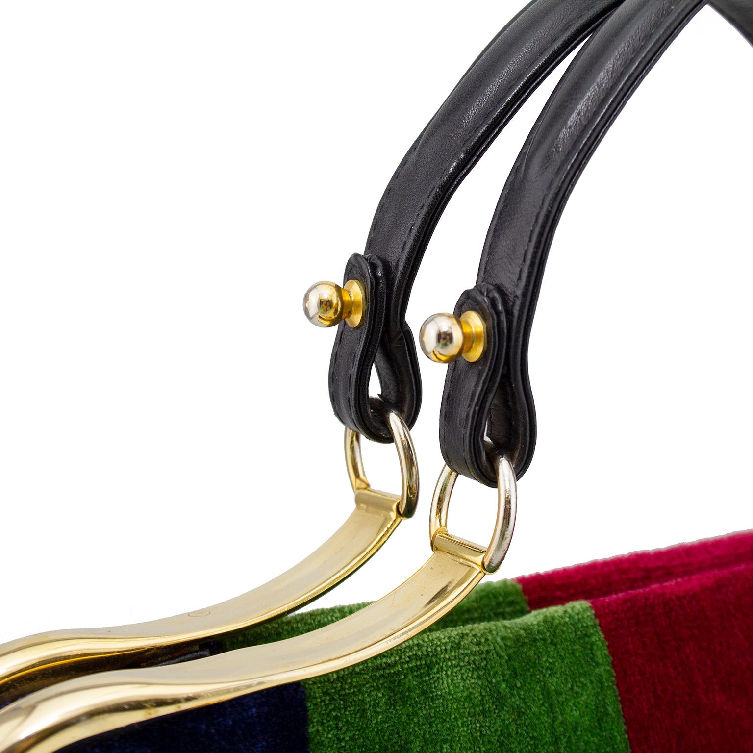 Black 1970's Roberta Di Camerino Velvet Doctors Bag