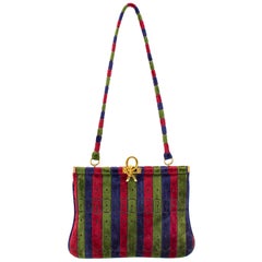 Retro 1970s Roberta Di Camerino Velvet Stripe Bag