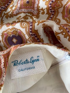 1970s Roberta Lynn Regal Paisley Silky Wide Leg Belted Vintage 70s Jumpsuit