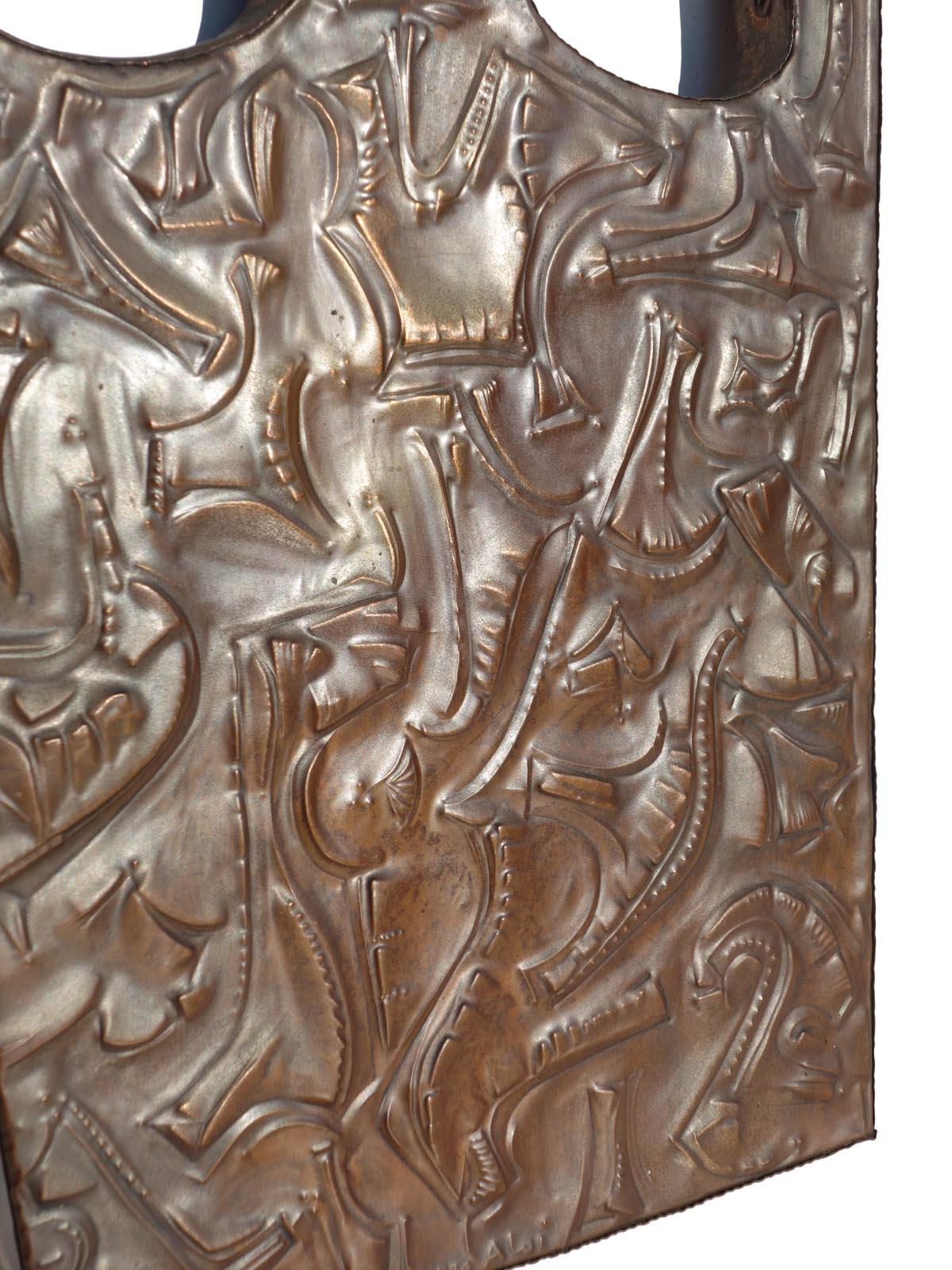 Brass 1970s Roberto Aloi Italian Design Copper Wall Decoration, Set of 2 For Sale