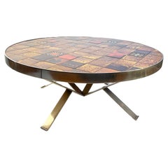 Used 1970s Roche Bobois Ceramic Coffee Table France