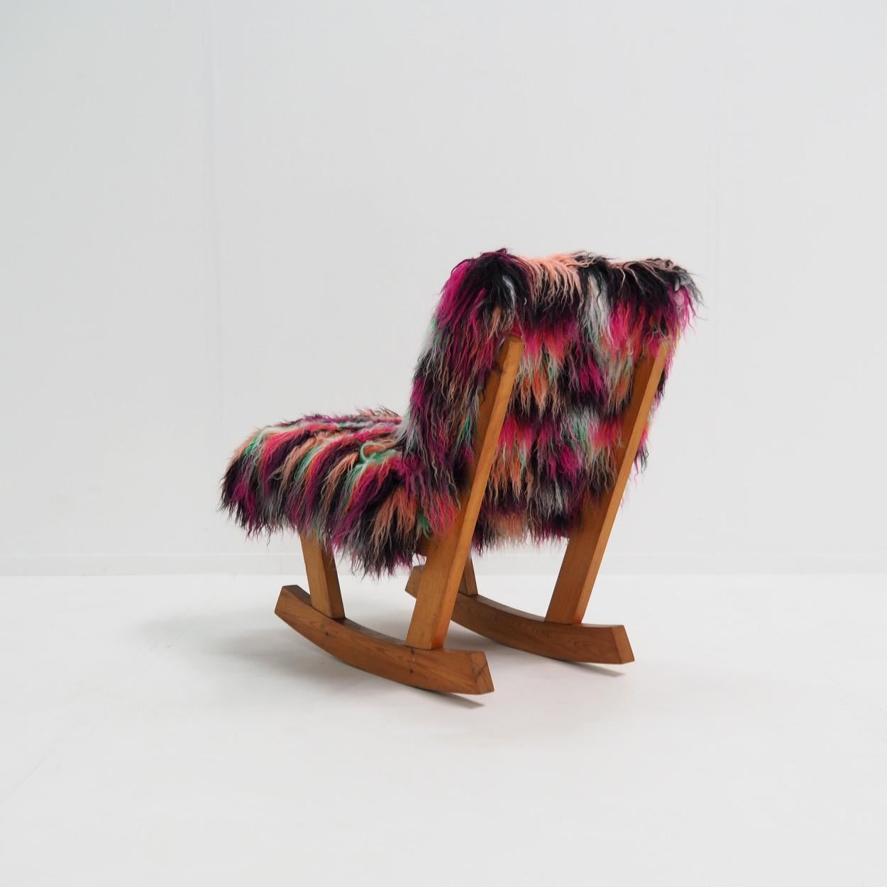 20th Century 1970s Rocker with a Upholstery by Belgian Fashion Designer Dries Van Noten