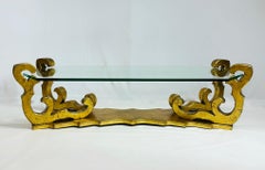 1970's Rococo Gilt Coffee Table with an Octagonal Glass Top.