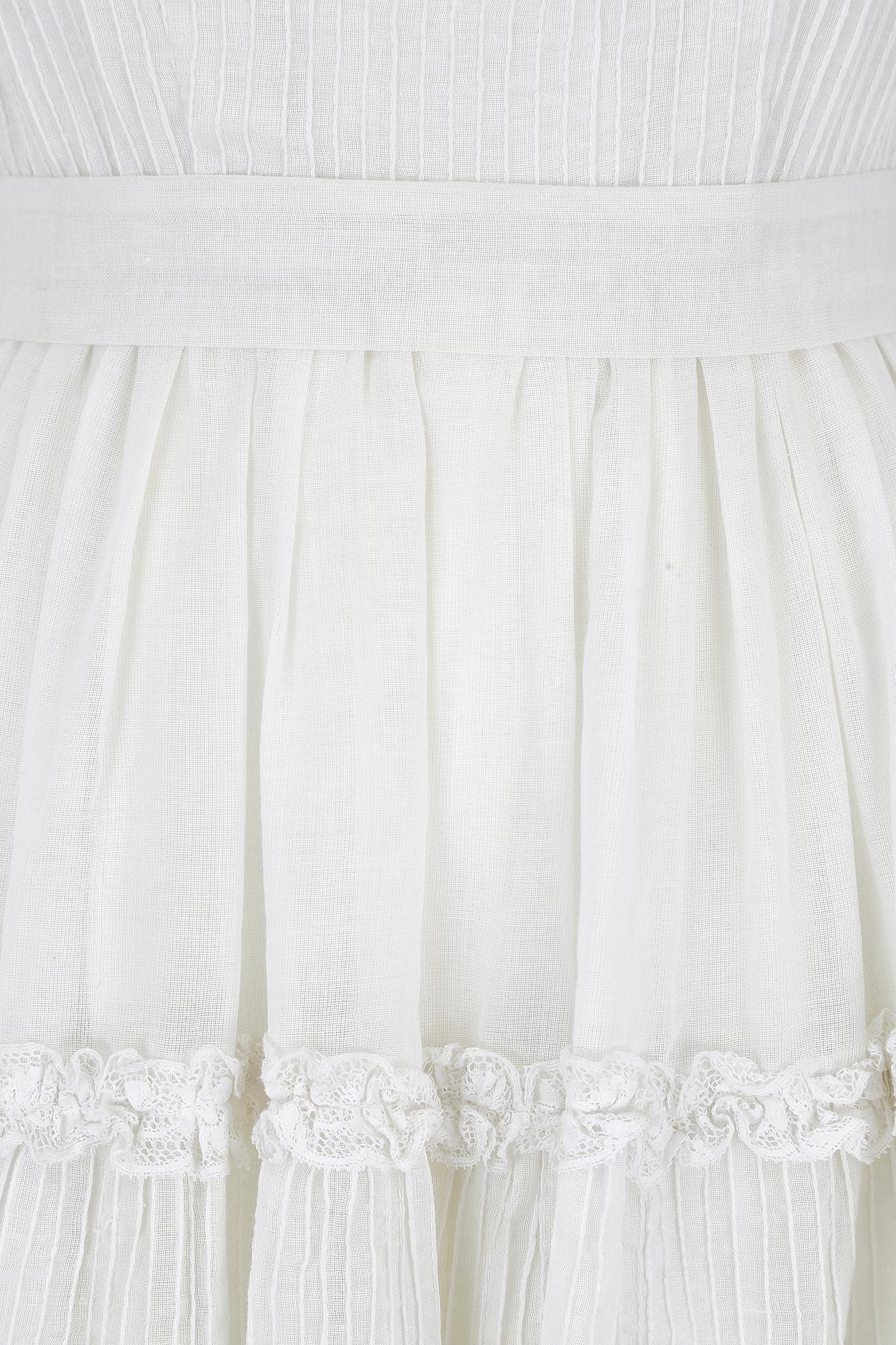 Rodemex Weißes mexikanisches Hochzeitskleid aus Baumwolle, 1970er Jahre Damen im Angebot
