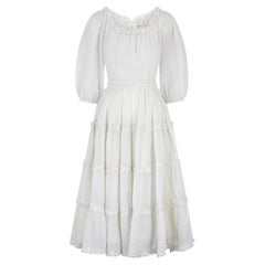 1970s Rodemex Mexican White Cotton Wedding Dress