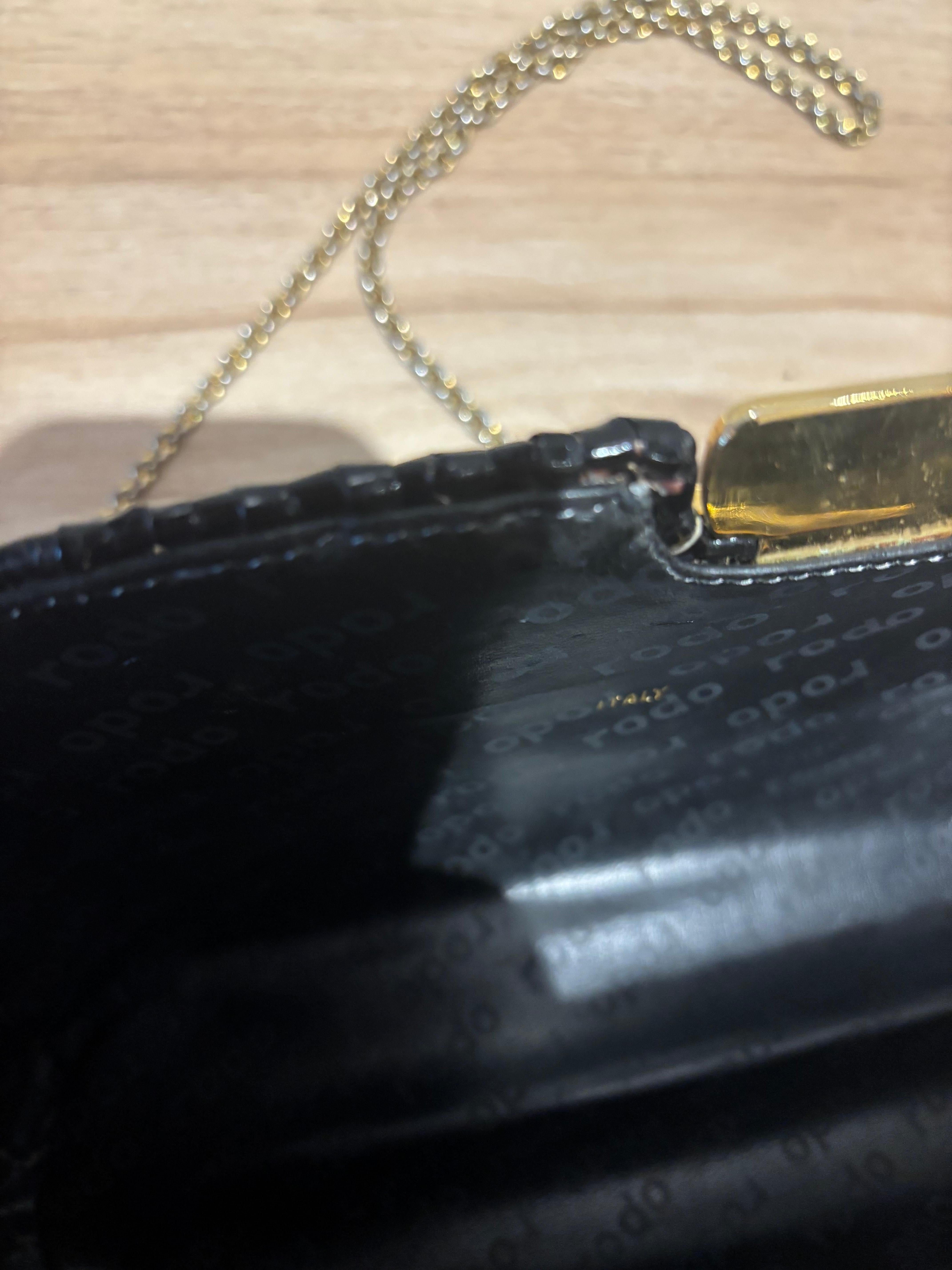 Borsa in vimini nera di Rodo degli anni '70 in vendita 4