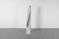 Specchio per rossetto Rodolfo Bonetto Unghia anni '70, acrilico bianco, Bonetto Italia