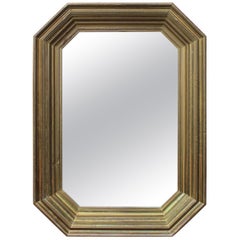 1970s Rodolfo Dubarry Handcrafted Gilded Brass over Wooden Frame Mirror