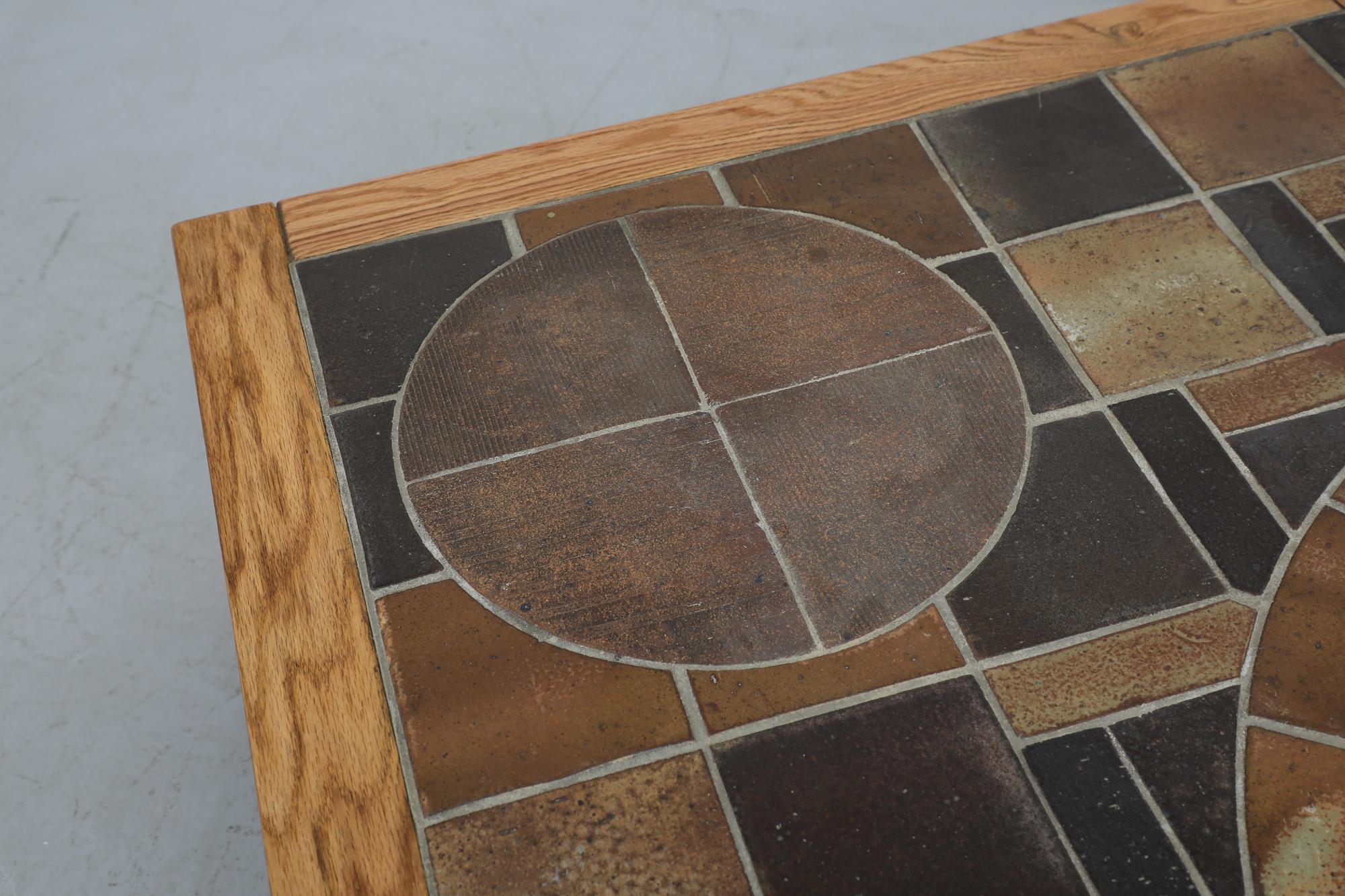 1970s Roger Capron Style Oak Coffee Table with Ceramic Tile Top For ...