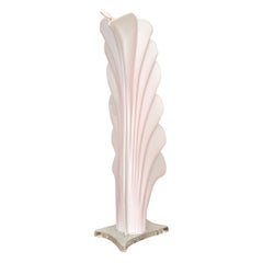 Roger Rougier, Acryl-Tischlampe in Weiß und Rosa, Mid-Century Modern, Kanada, 1970er Jahre