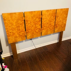 1970s Roland Carter for Lane Olive Burl Wood Queen / Full Headboard